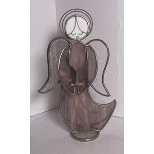 Lead Stained Pink/white Singing Angel 10"‎ Tall